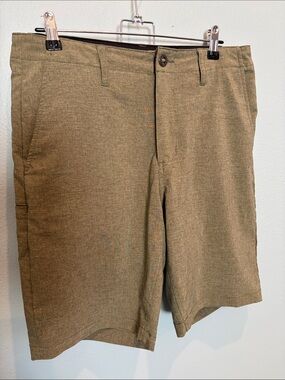 Volcom Men's Flat Front Chino Shorts in Olive Green